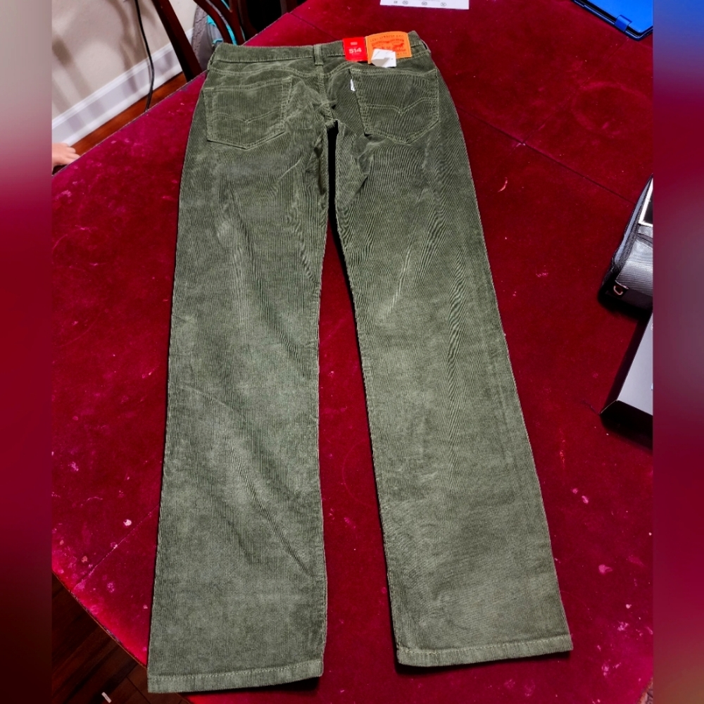 Levi's 514 Dark Green Straight Denim Corduroy pants - Picture 10 of 14